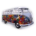 VW T1 BUS WALL CLOCK 28x18x2,5cm - FLOWER