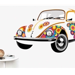 VW BEETLE WALL TATTOO - FLOWER