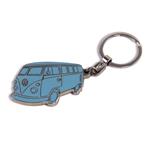 VW T1 BUS ENAMEL KEY RING IN BLISTER PACKAGING - SILHOUETTE/TURQUOISE (D)